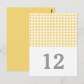黄色の千鳥格子の表の番号はがき ポストカード (正面/裏面)