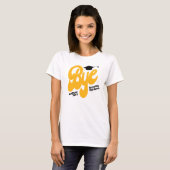 黄色の卒業キャップ シニア Tシャツ (正面フル)