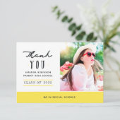 黄色の卒業写真サンキューカード サンキューカード (スタンド正面)