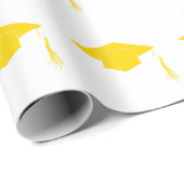 黄色の卒業帽シンプル子 ラッピングペーパー (ロールコーナー)