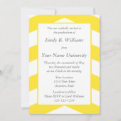 黄色の卒業案内または発表 招待状 (正面)