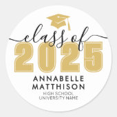 黄色の卒業 ラウンドシール (正面)