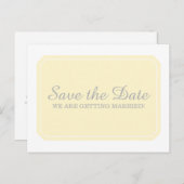 黄色の単エレガントに日付はがきを保存 案内ポストカード (正面/裏面)