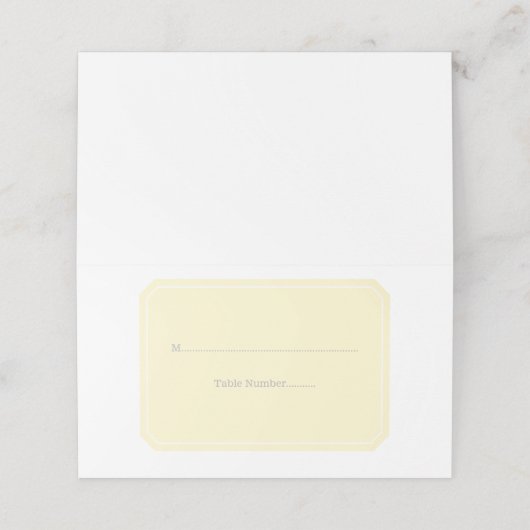 黄色の単エレガント座席表 プレイスカード (外部開封)