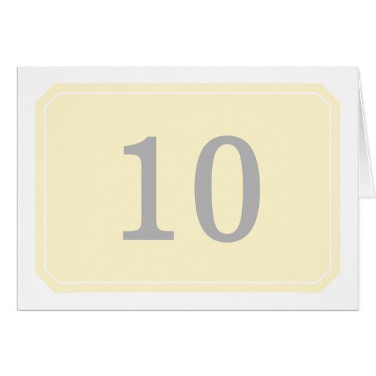 黄色の単エレガント表番号カード (正面横)