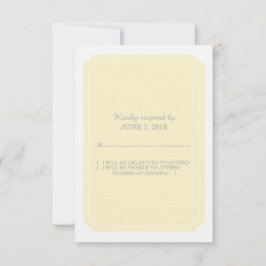 黄色の単純エレガント応答カード 出欠カード
