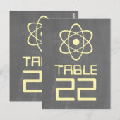 黄色の原子の黒板テーブル番号2辺 ポストカード (正面/裏面)