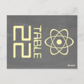 黄色の原子の黒板テーブル番号2辺 ポストカード (裏面)