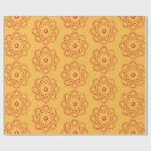 黄色の原子シンボル上の赤 ラッピングペーパー (フラット)