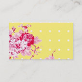 黄色の名刺にピンクのバラ 名刺 (裏面)
