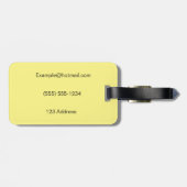 黄色の名前をカスタムする荷物タグ ラゲッジタグ (裏面横)
