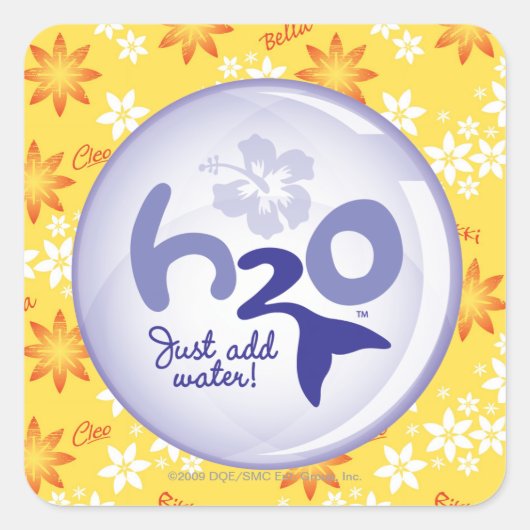 黄色の名前パターン スクエアシール (正面)