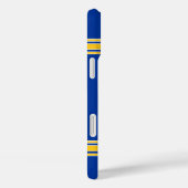 黄色の名前番号を持つサッカージャージーブルー Case-Mate iPhoneケース (裏面 / 右)