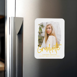 黄色の名門私立校風の台本写真の卒業 マグネット