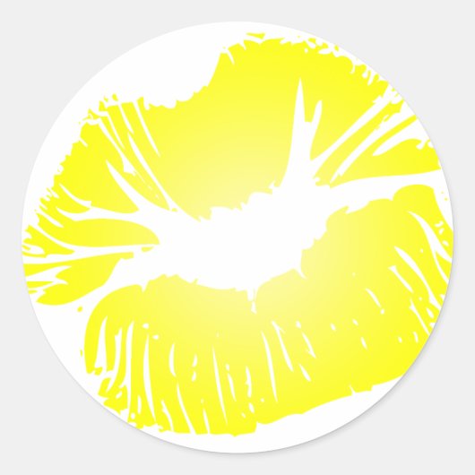 黄色の唇 ラウンドシール (正面)