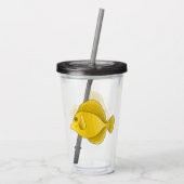 黄色の唐魚漫画イラストレーション アクリルタンブラー (裏面)