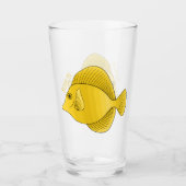黄色の唐魚漫画イラストレーション タンブラーグラス (正面)