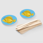 黄色の唐魚漫画イラストレーション ハンドファン (組立なし)