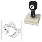 黄色の唐魚漫画イラストレーション ラバースタンプ (押印)