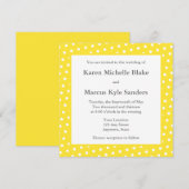 黄色の四角い結婚式招待状またはアナウンス 招待状 (正面/裏面)