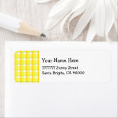 黄色の国のチェックの再開住所 シール (インサイチュ)