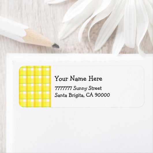 黄色の国のチェックの再開住所 シール (インサイチュ)