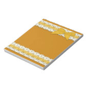 黄色の国レースのリボンのリボンの大きなメモ帳 ノートパッド (回転)