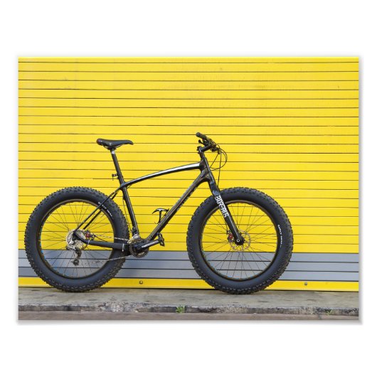 黄色の壁に脂肪の自転車 フォトプリント            (正面)