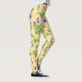 黄色の夏のレギンスと水彩のスミレ レギンス (右)