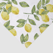 黄色の夏の水の色のレモンと緑の葉色の 薄葉紙 (詳細)