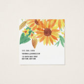 黄色の夏ヒマワリのロゴイヤリング表示カード (裏面)