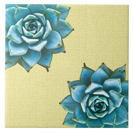 黄色の多汁水彩 タイル (正面)