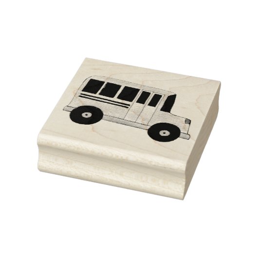 黄色の大きなスクールバスドライバーのバックツースクールスタンプ ラバースタンプ (スタンプ)