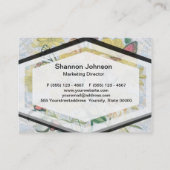 黄色の天使、蝶および花 名刺 (裏面)