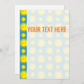 黄色の太陽顔パターン発表 案内状 (正面/裏面)