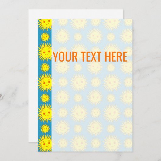 黄色の太陽顔パターン発表 案内状 (正面/裏面)