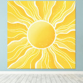 黄色の太陽 キャンバスプリント (インサイチュ (ウッドフロア))