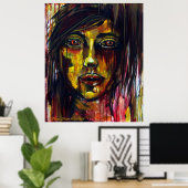 黄色の女性 ポスター (ホームオフィス)