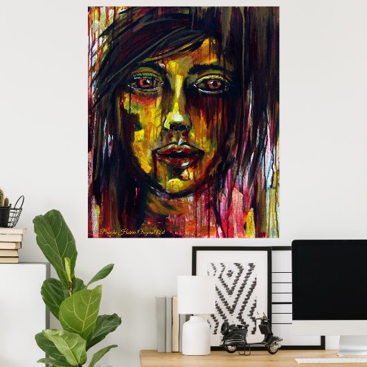 黄色の女性 ポスター (ホームオフィス)