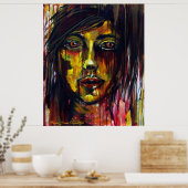 黄色の女性 ポスター (キッチン)