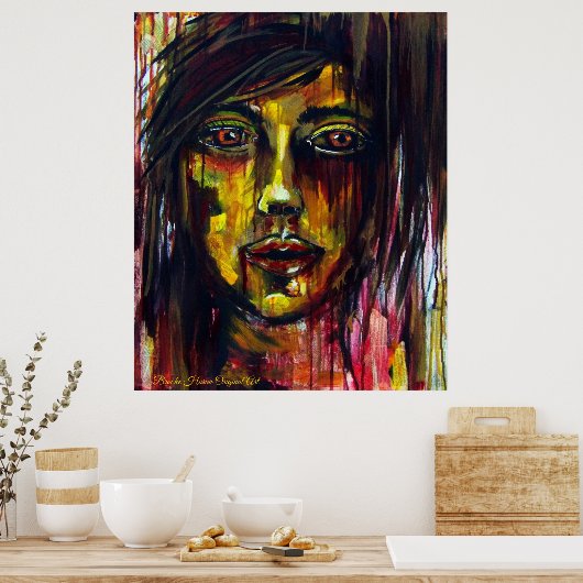 黄色の女性 ポスター (キッチン)