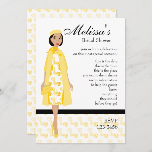 黄色の女性 招待状 (正面/裏面)