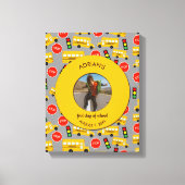 黄色の学校バス学校の最初の日カスタム写真 キャンバスプリント (正面)