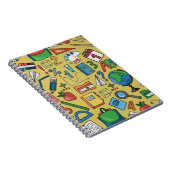 黄色の学校用品とシームレスなパターン ノートブック (右側)