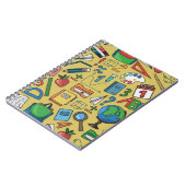 黄色の学校用品とシームレスなパターン ノートブック (左側)