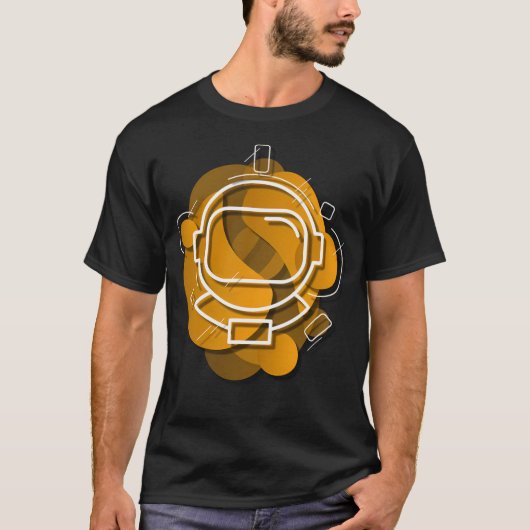 黄色の宇宙飛行士ヘルメット Tシャツ (正面)
