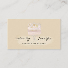 黄色の専門アーティザンケーキのベーカリーのカップケーキ店 名刺