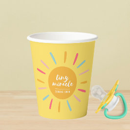 黄色の小さな来奇跡の近く、赤ちゃんシャワー 紙コップ