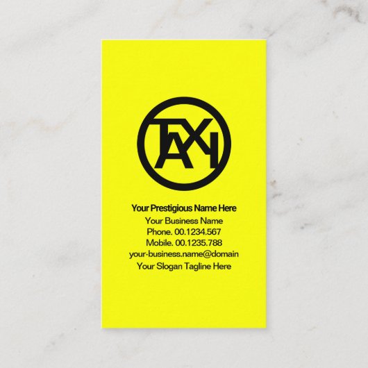 黄色の層かわいい笑顔タクシー顔タクシー運転手 名刺 (裏面)