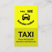 黄色の層かわいい笑顔タクシー顔タクシー運転手 名刺 (正面)